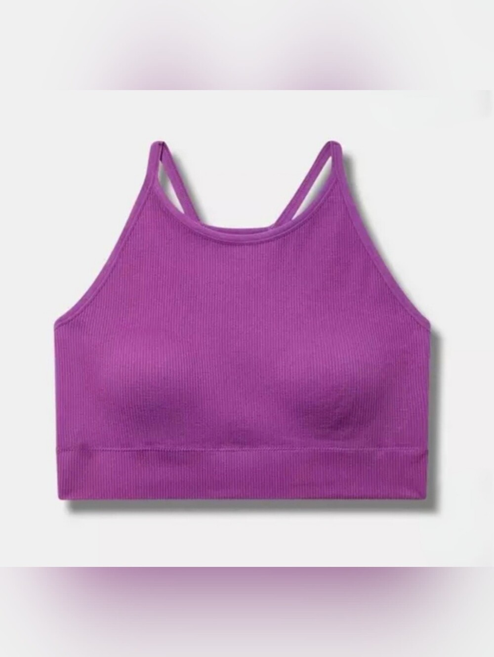 Torrid Seamless Rib High Neck Bralette Byzantium Purple - Size 3 / Plus Size 3X - Picture 4 of 17